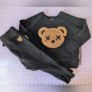HUX Baby Organic Terry Sweat Shirt Pants Set Huxbaby Bear Size 3 Years 3t